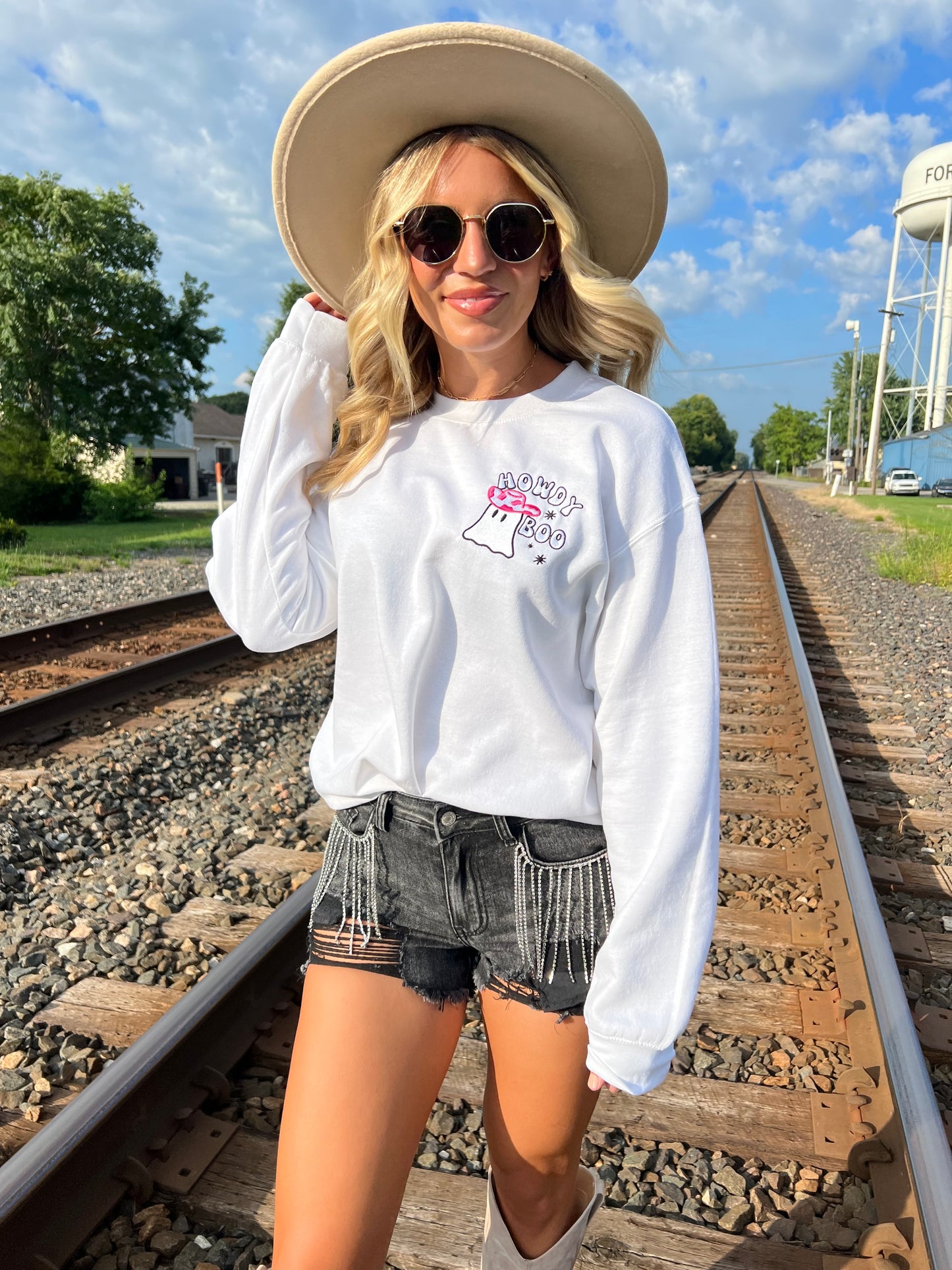 Howdy Boo Embroidered Sweatshirt