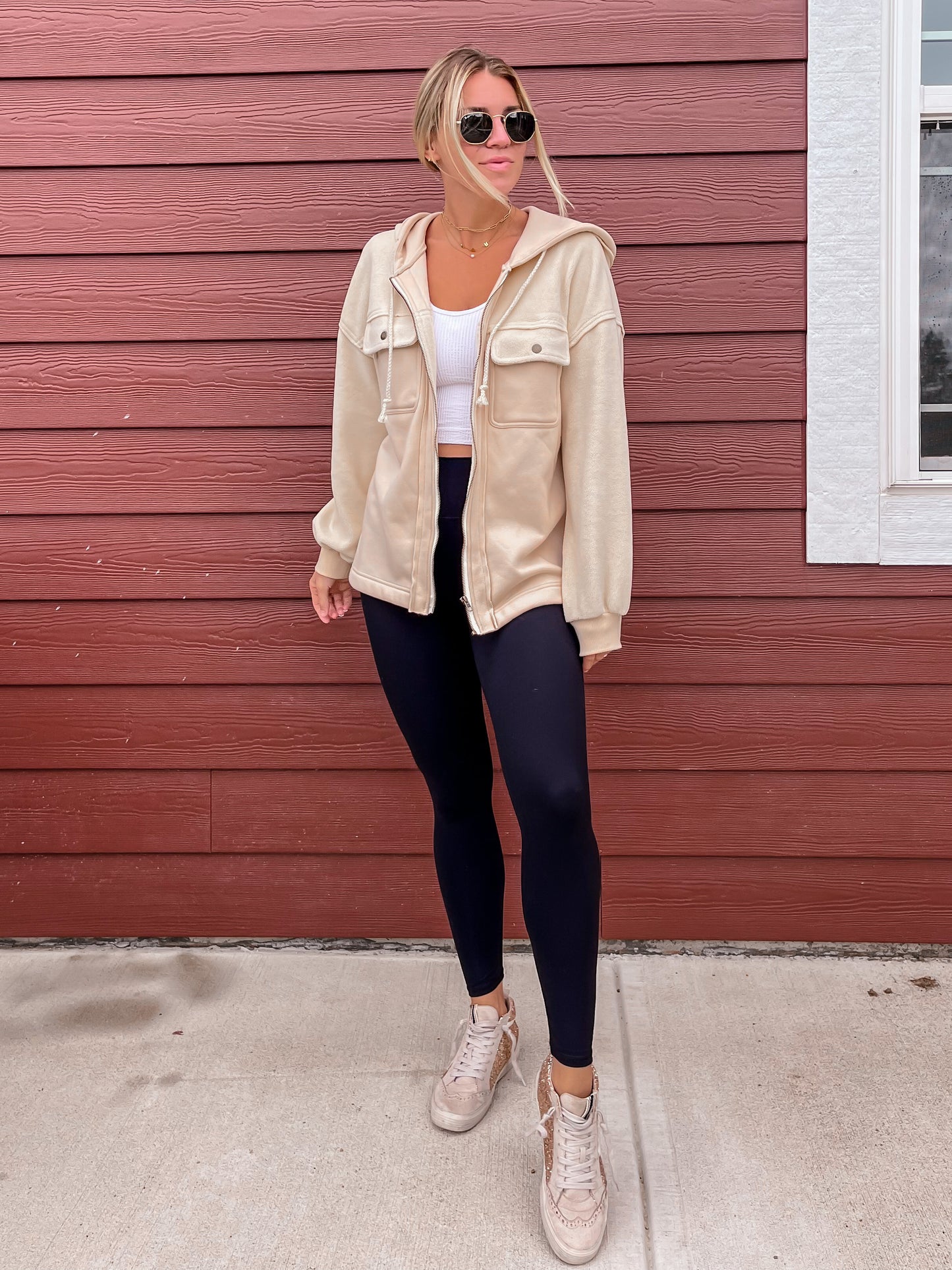 Cream Zip Up Jacket