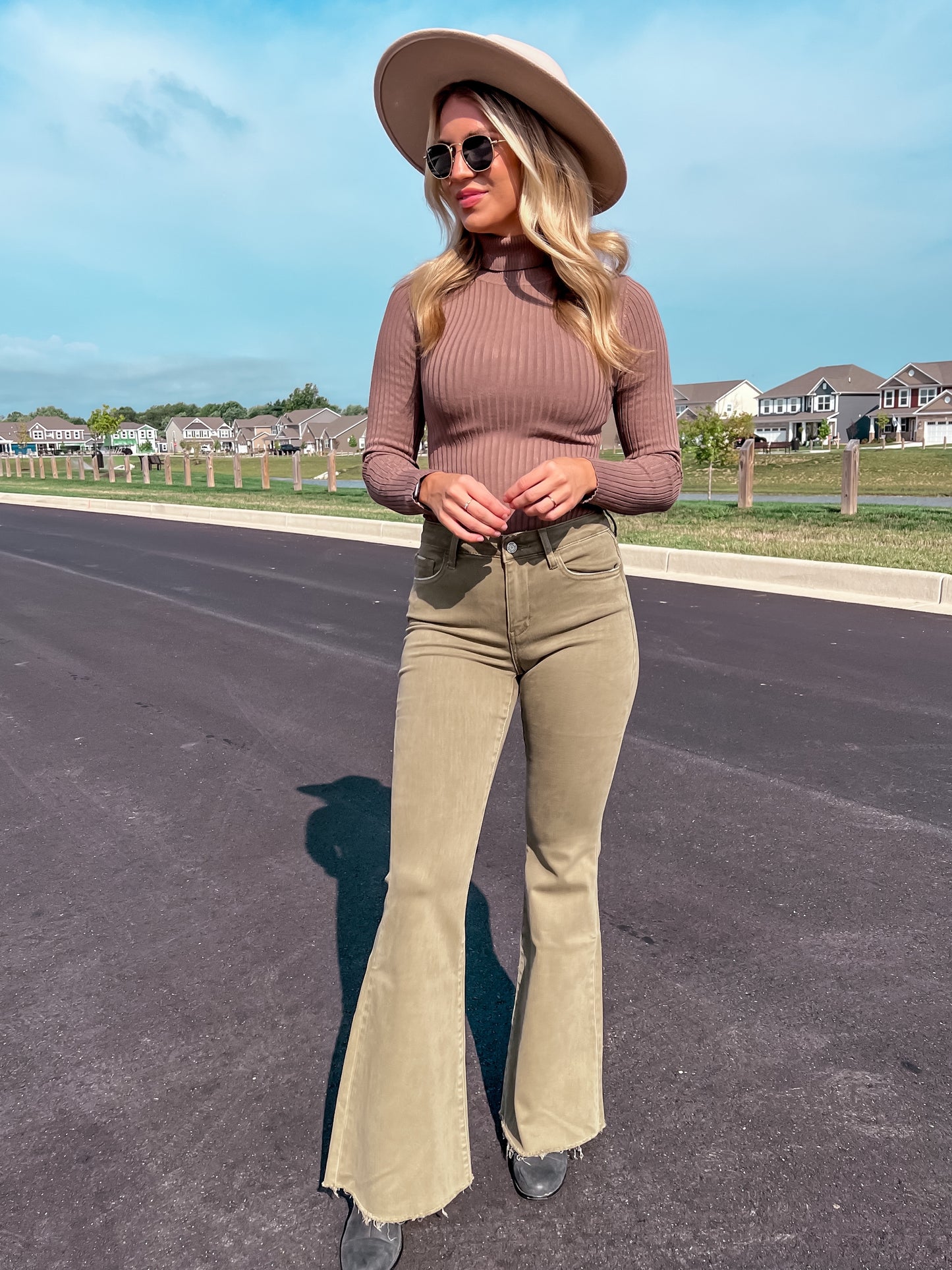 Cocoa Ribbed Turtleneck Bodysuit