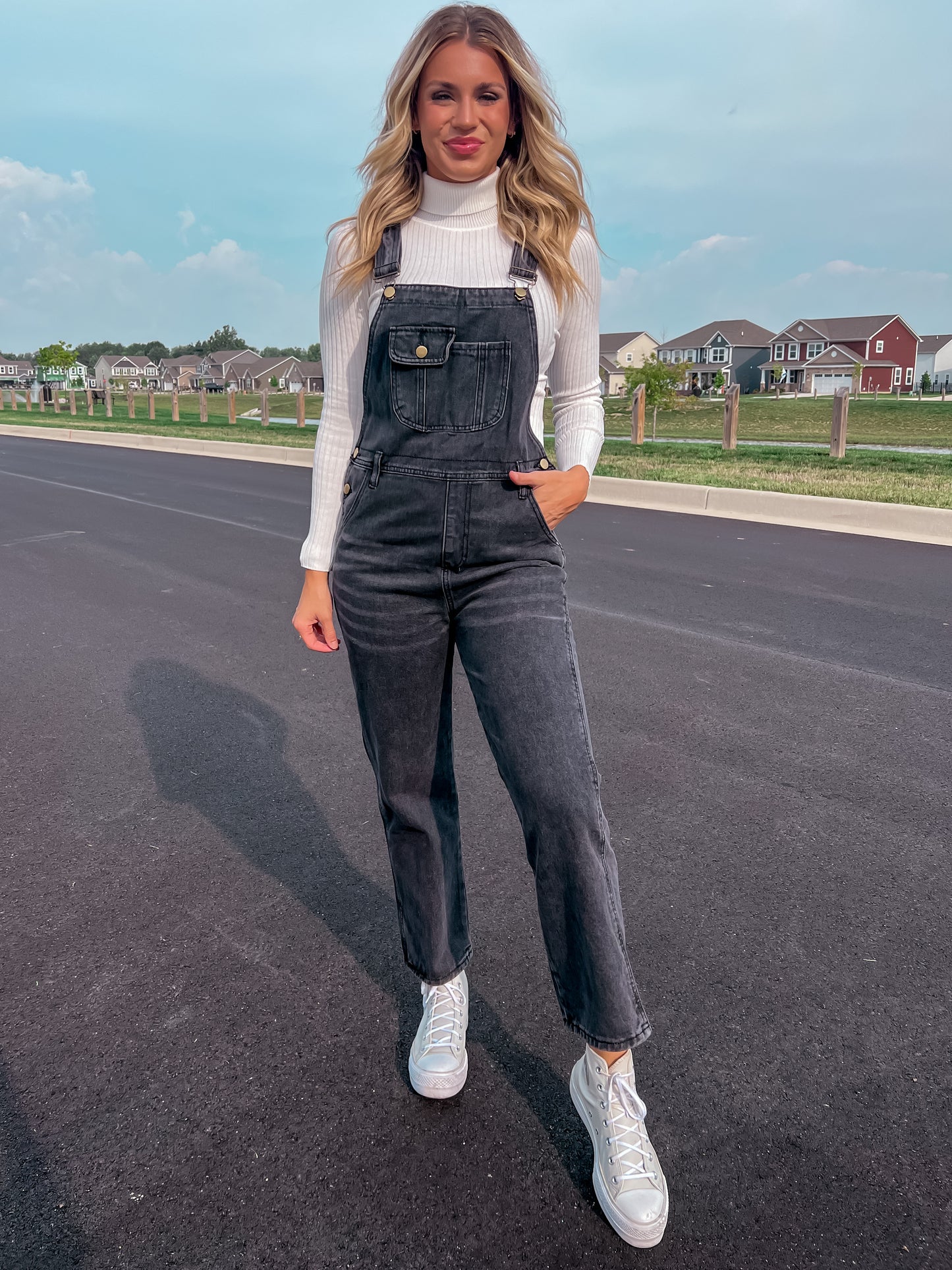 Vintage Black Denim Overalls