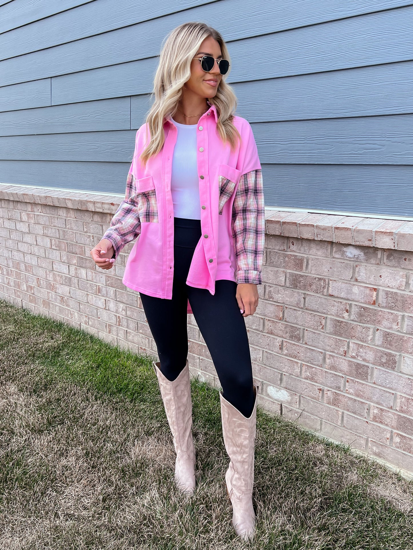 Pink Oversized Shirt Jacket