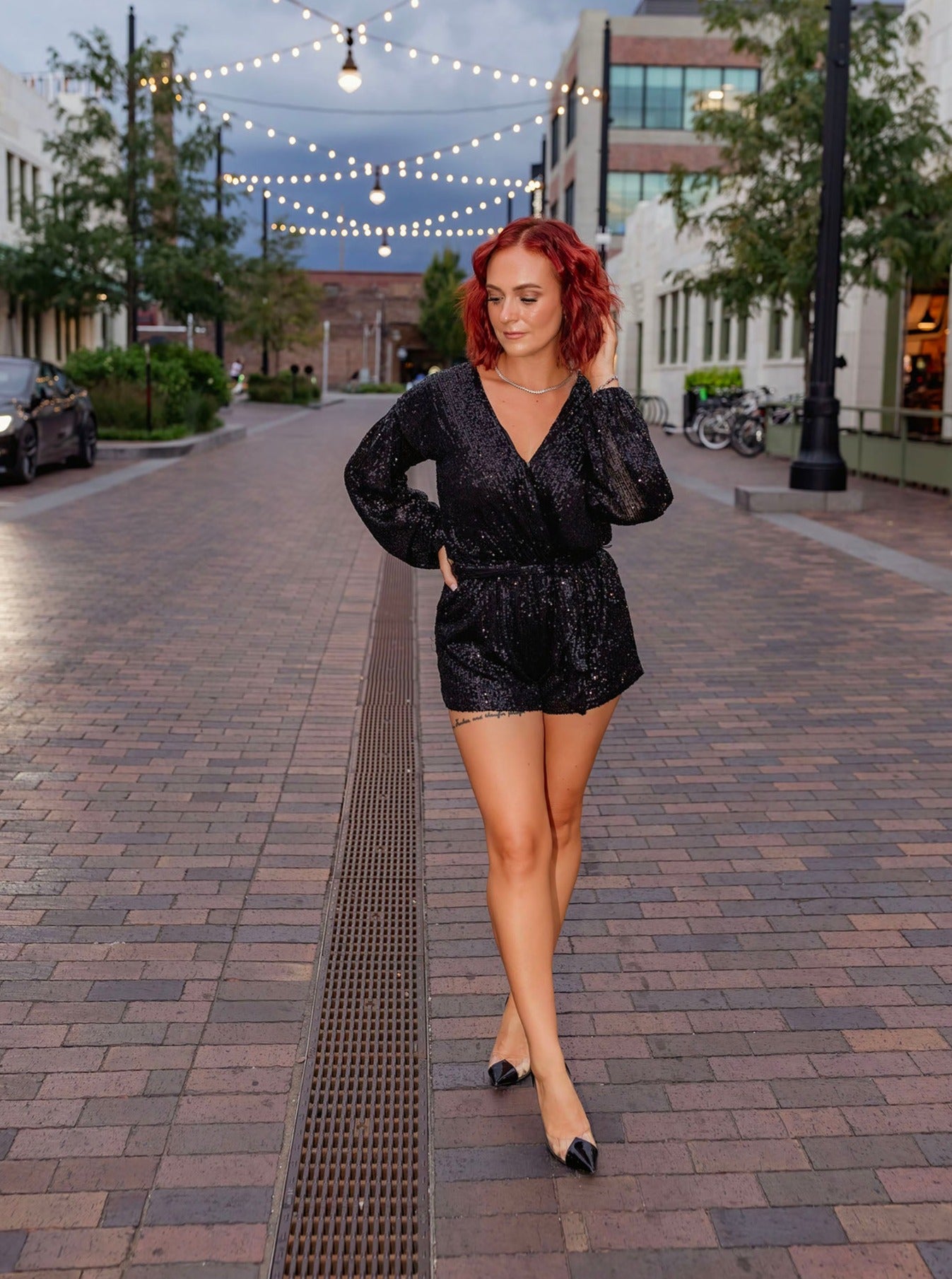 Chloe Black Sequin Romper
