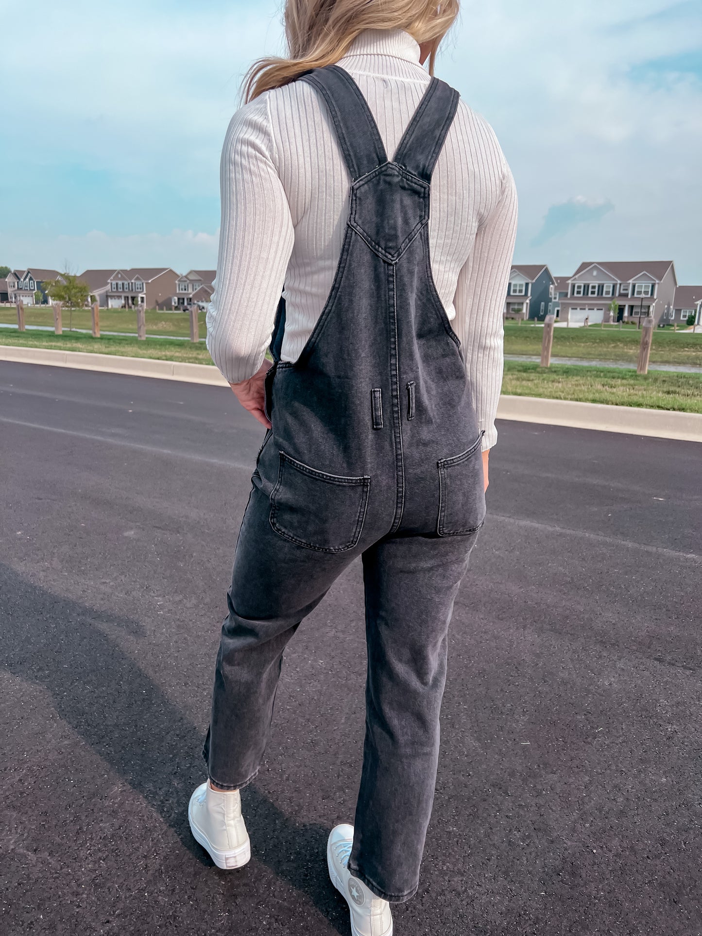 Vintage Black Denim Overalls