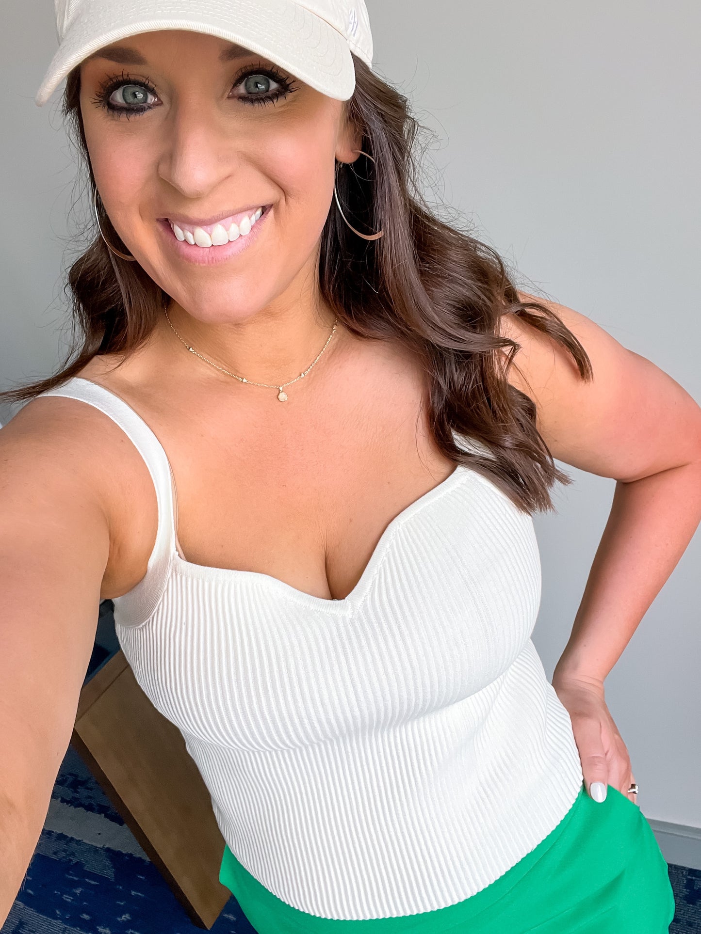 Off White Ribbed Camisole