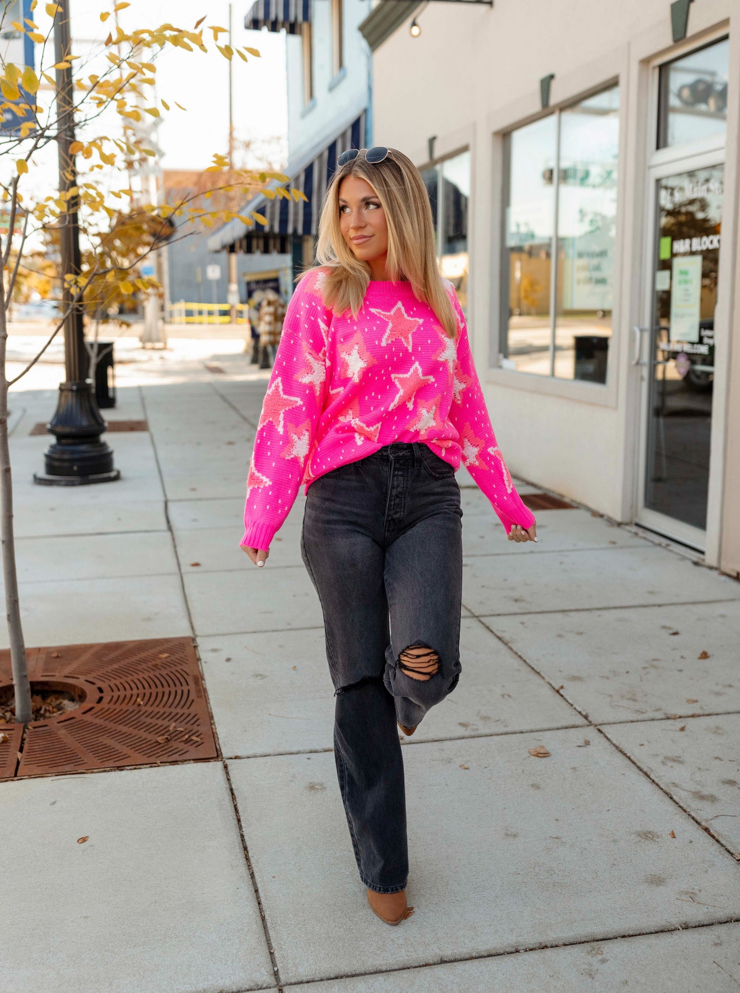 Hot Pink Star Sweater