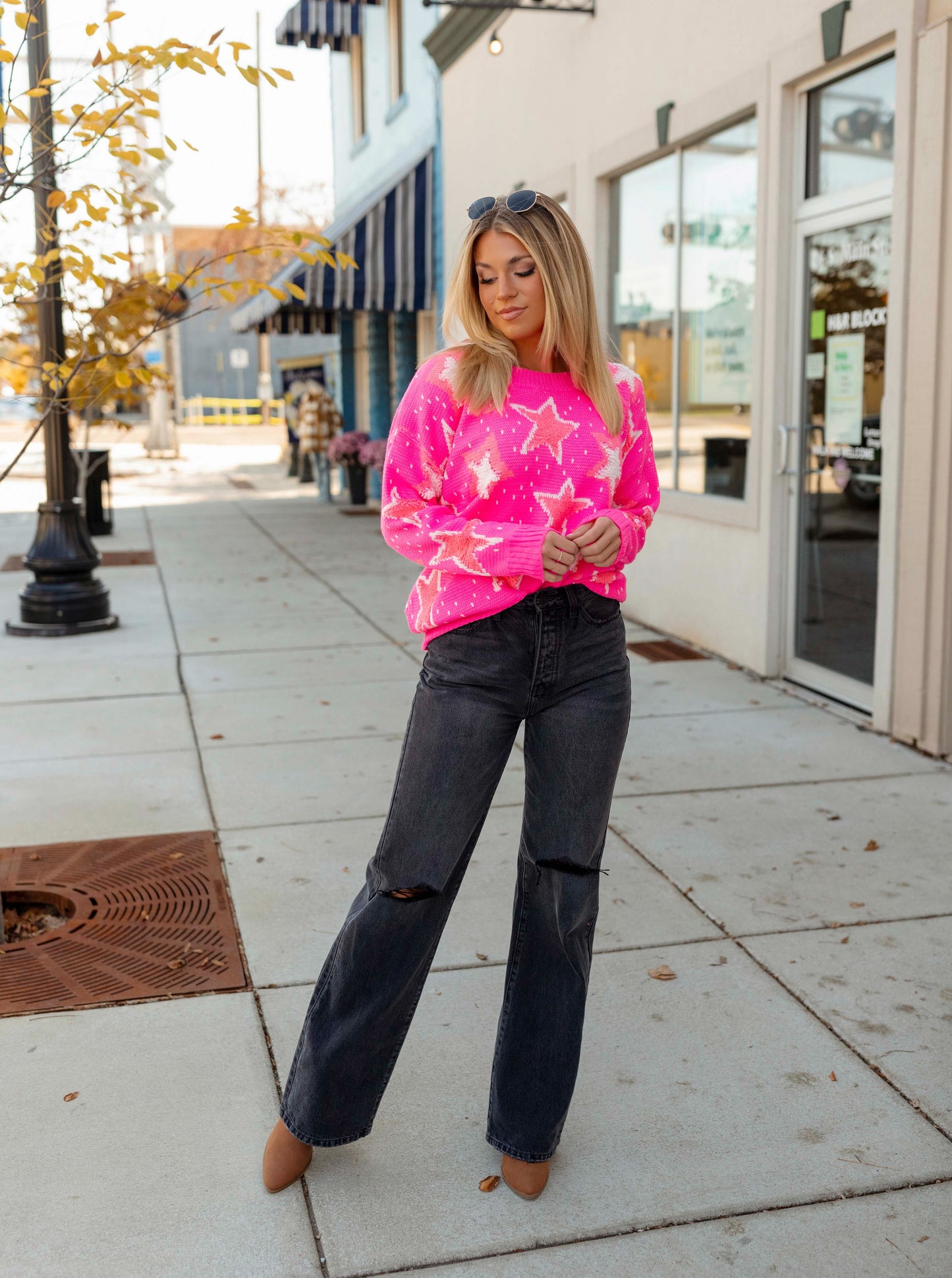 Hot Pink Star Sweater