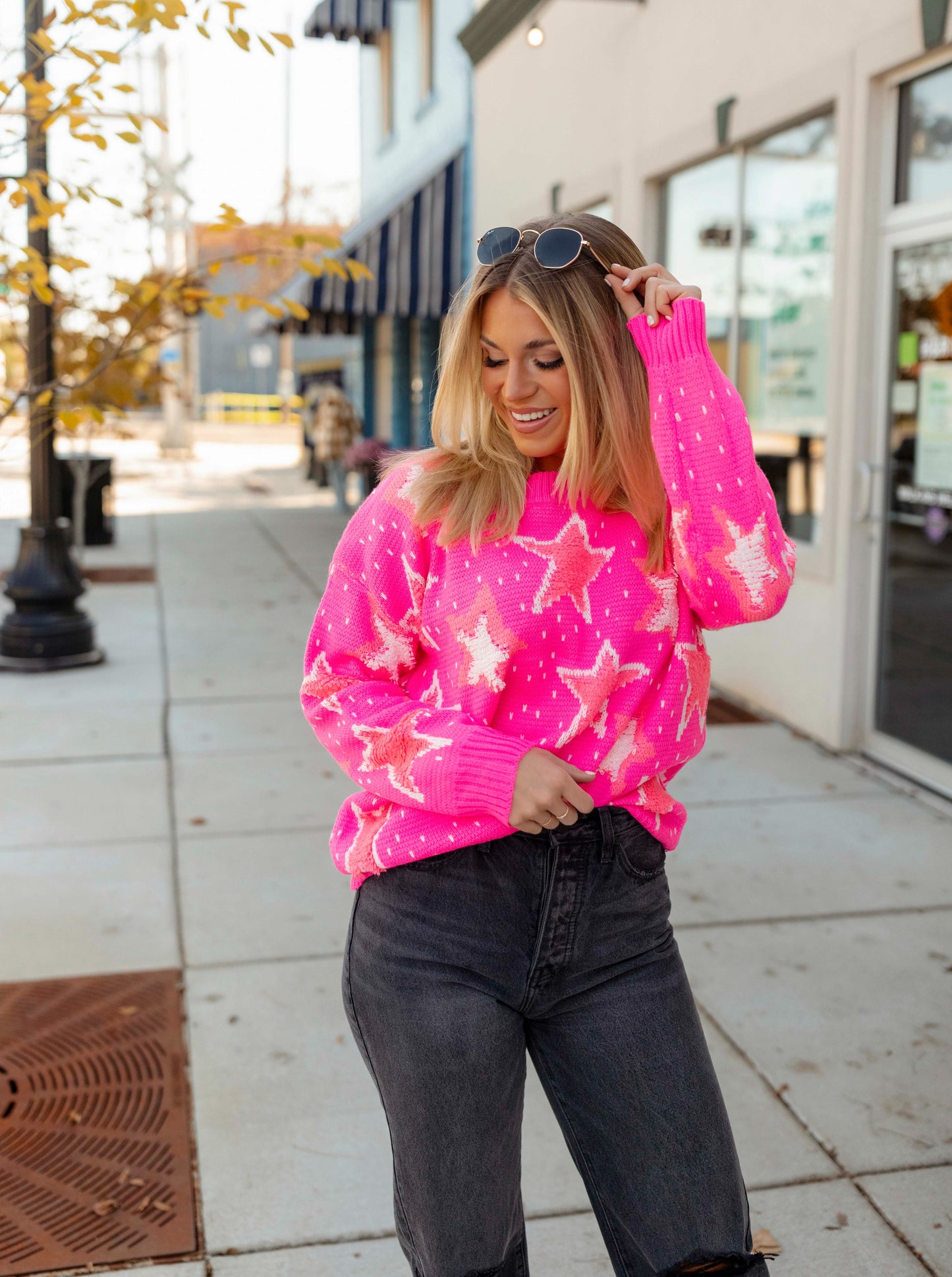 Hot Pink Star Sweater