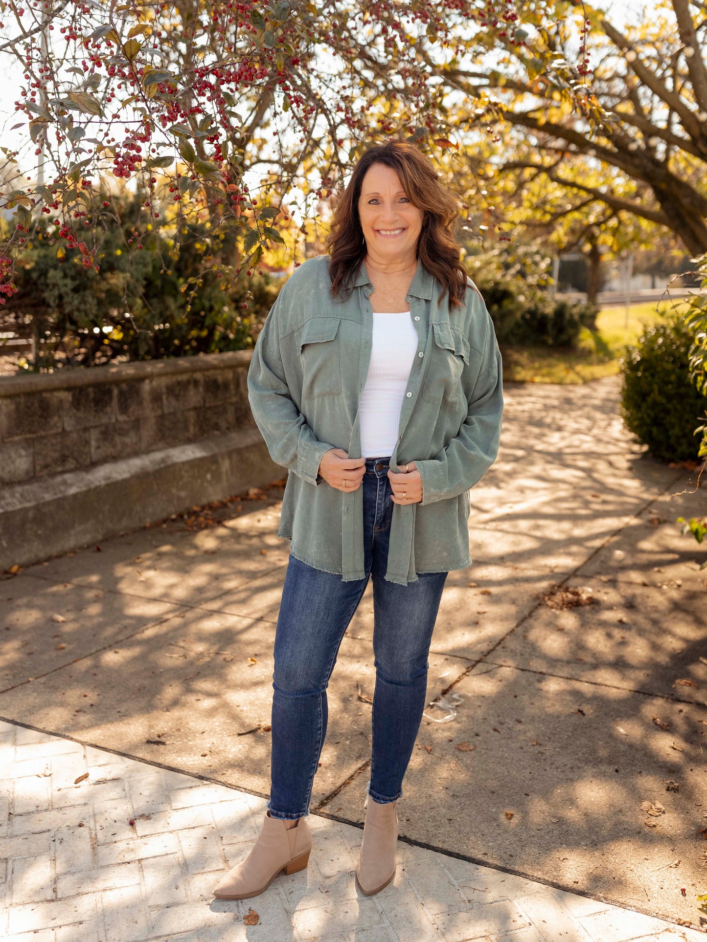 Sage Green Mineral Washed Top