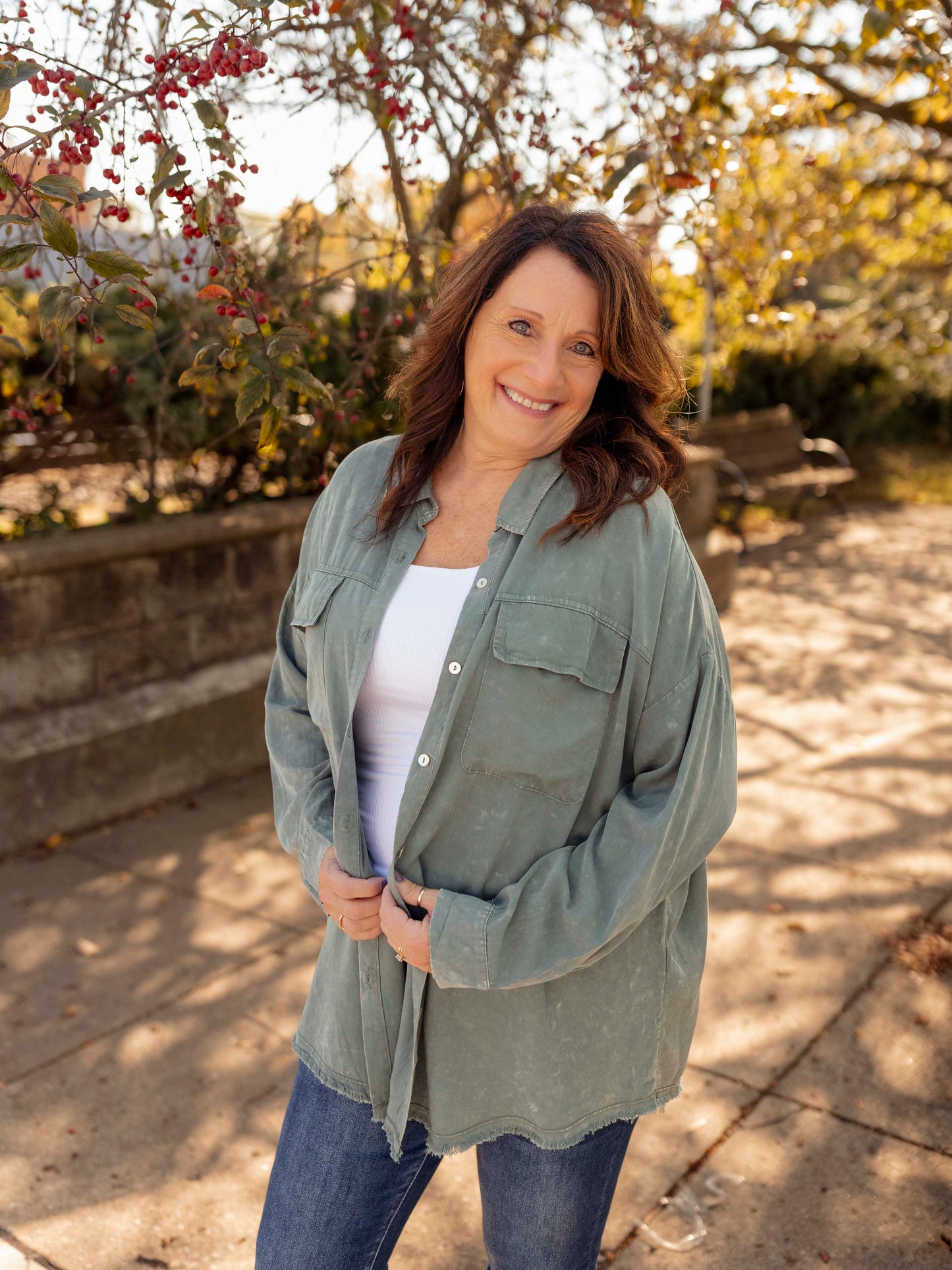 Sage Green Mineral Washed Top