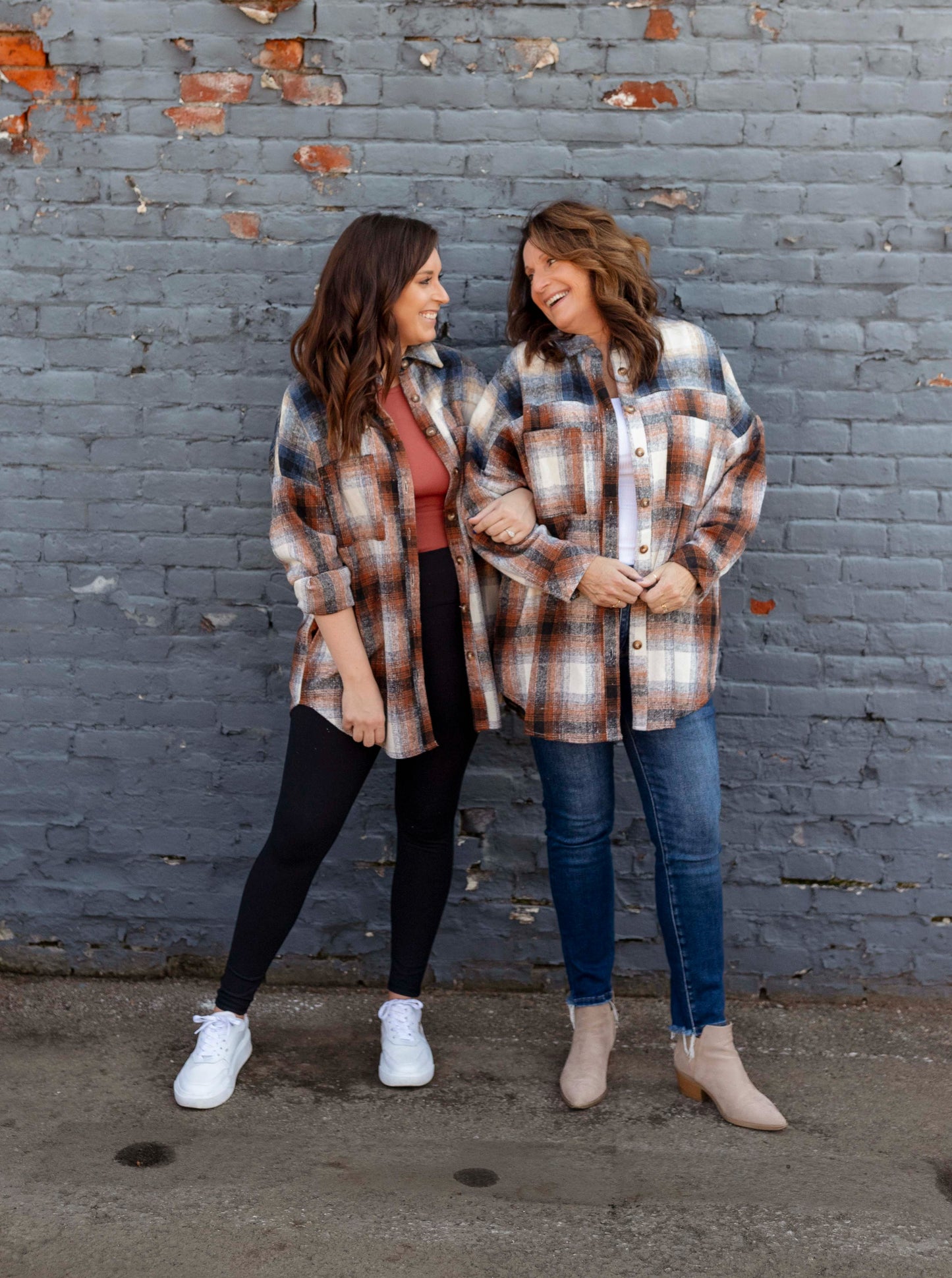 Rust Plaid Oversized Shacket