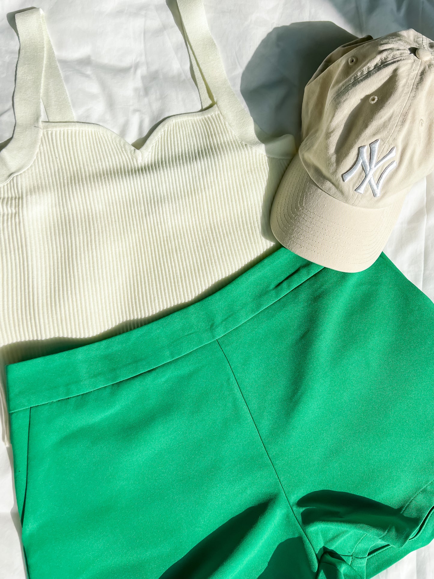 Off White Ribbed Camisole