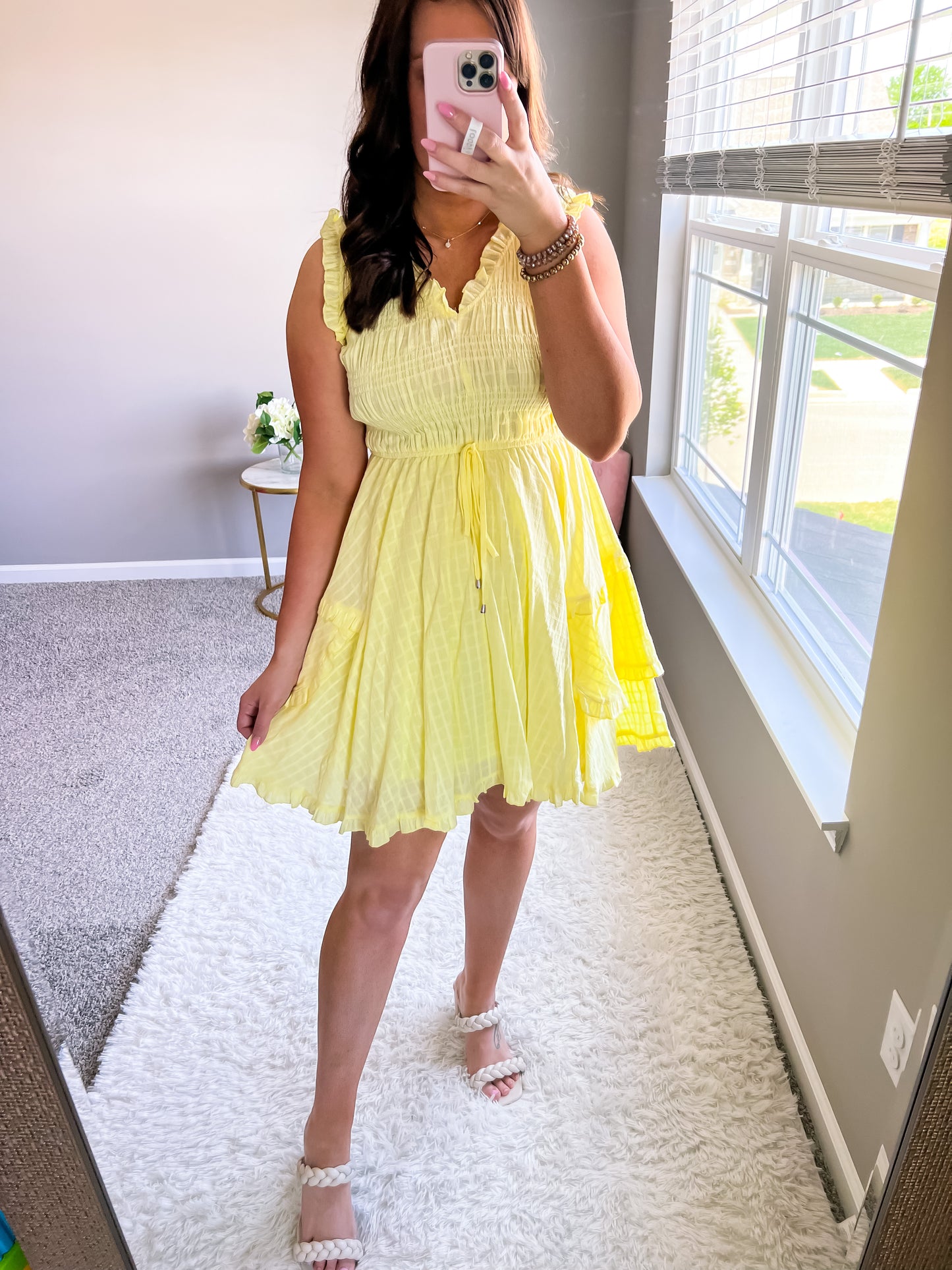 Yellow Smocked Summer Dress