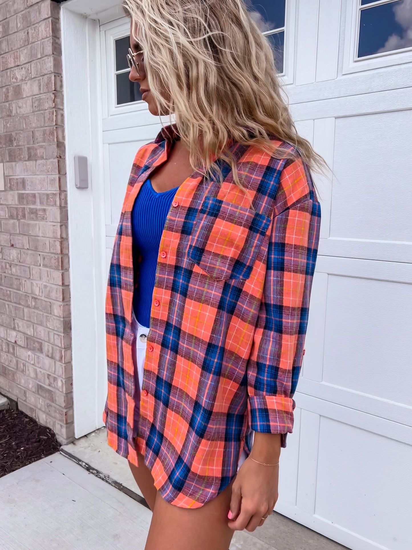 Fighting Illini Plaid Button Front Shirt