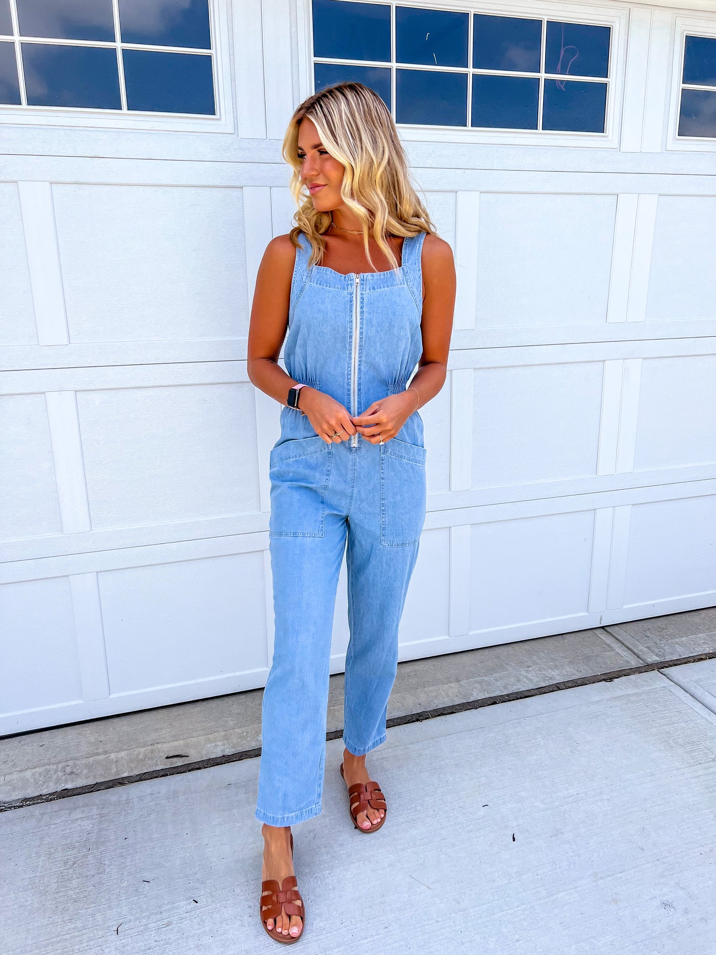 Mineral Washed Denim Jumpsuit
