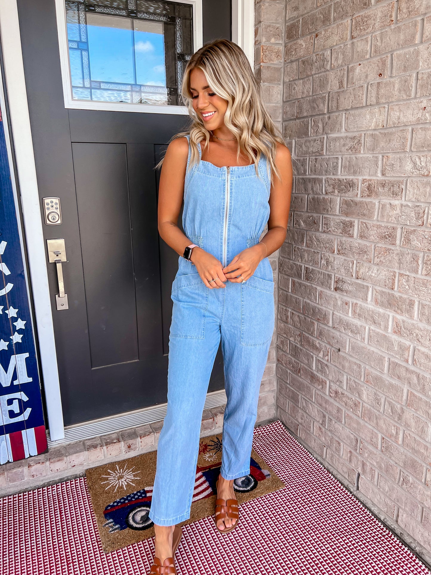Mineral Washed Denim Jumpsuit
