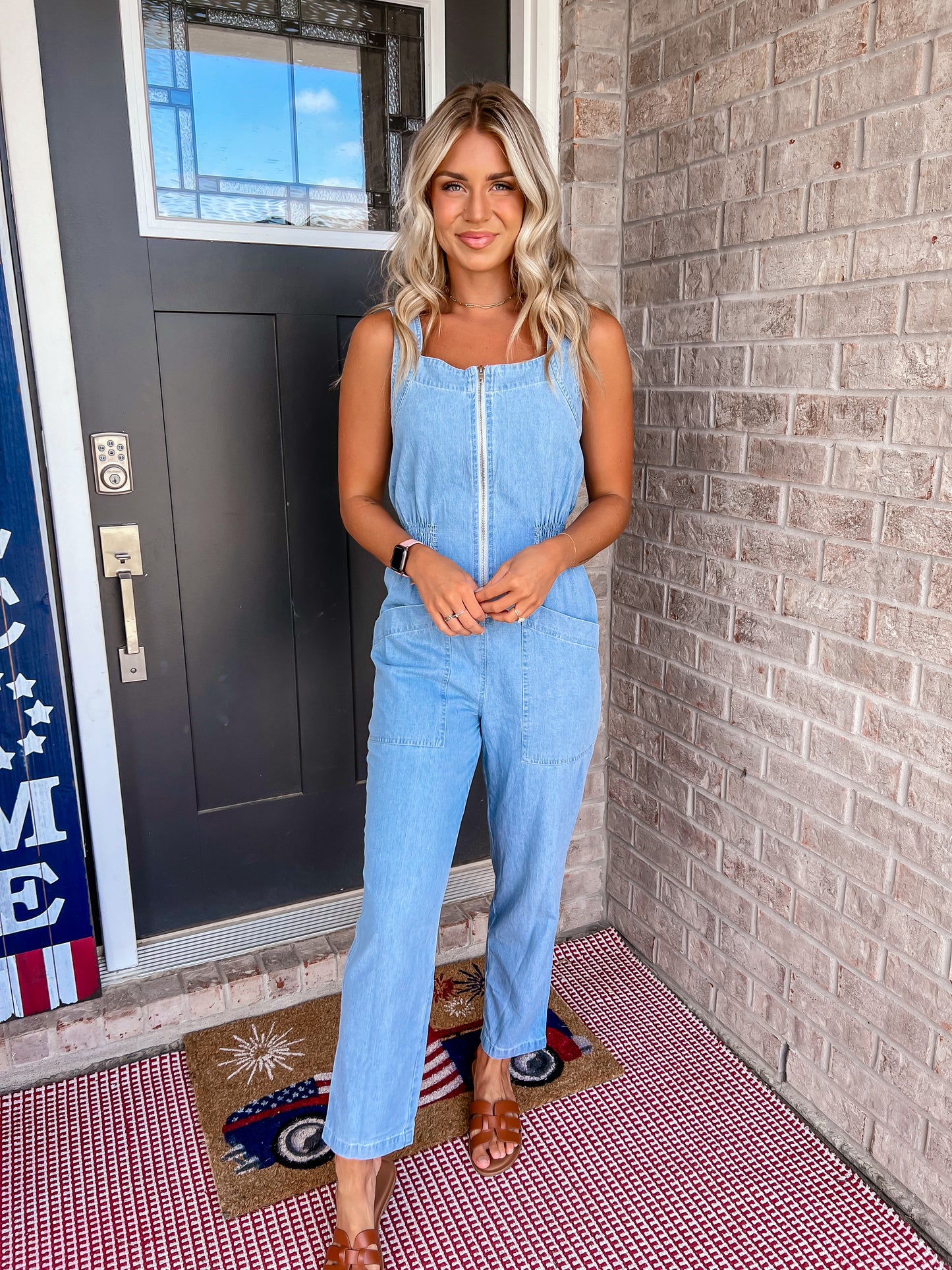 Mineral Washed Denim Jumpsuit
