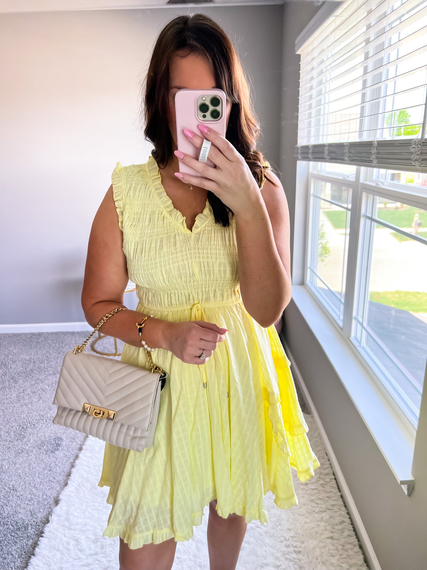 Yellow Smocked Summer Dress