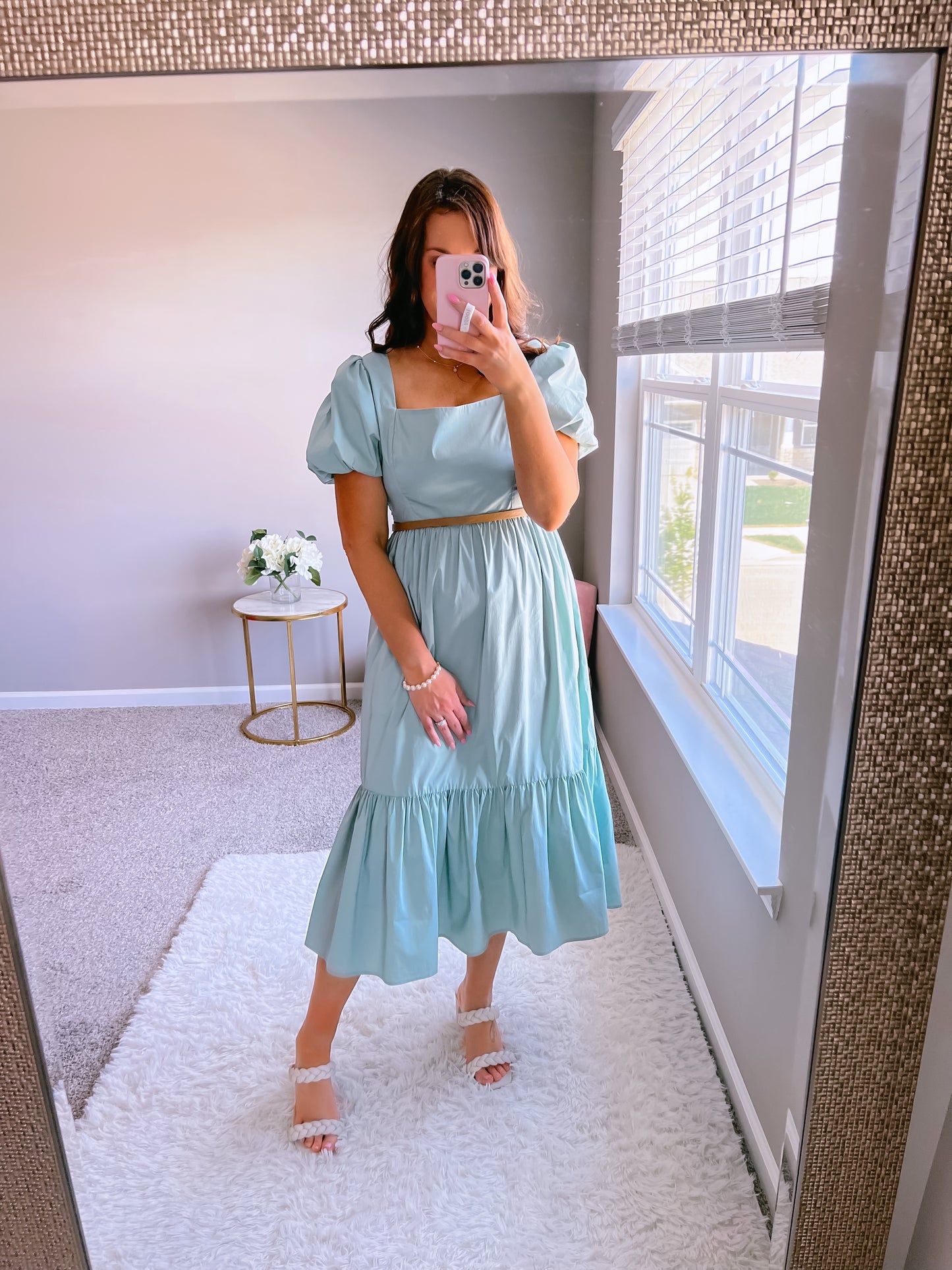 Seafoam Blue Midi Dress