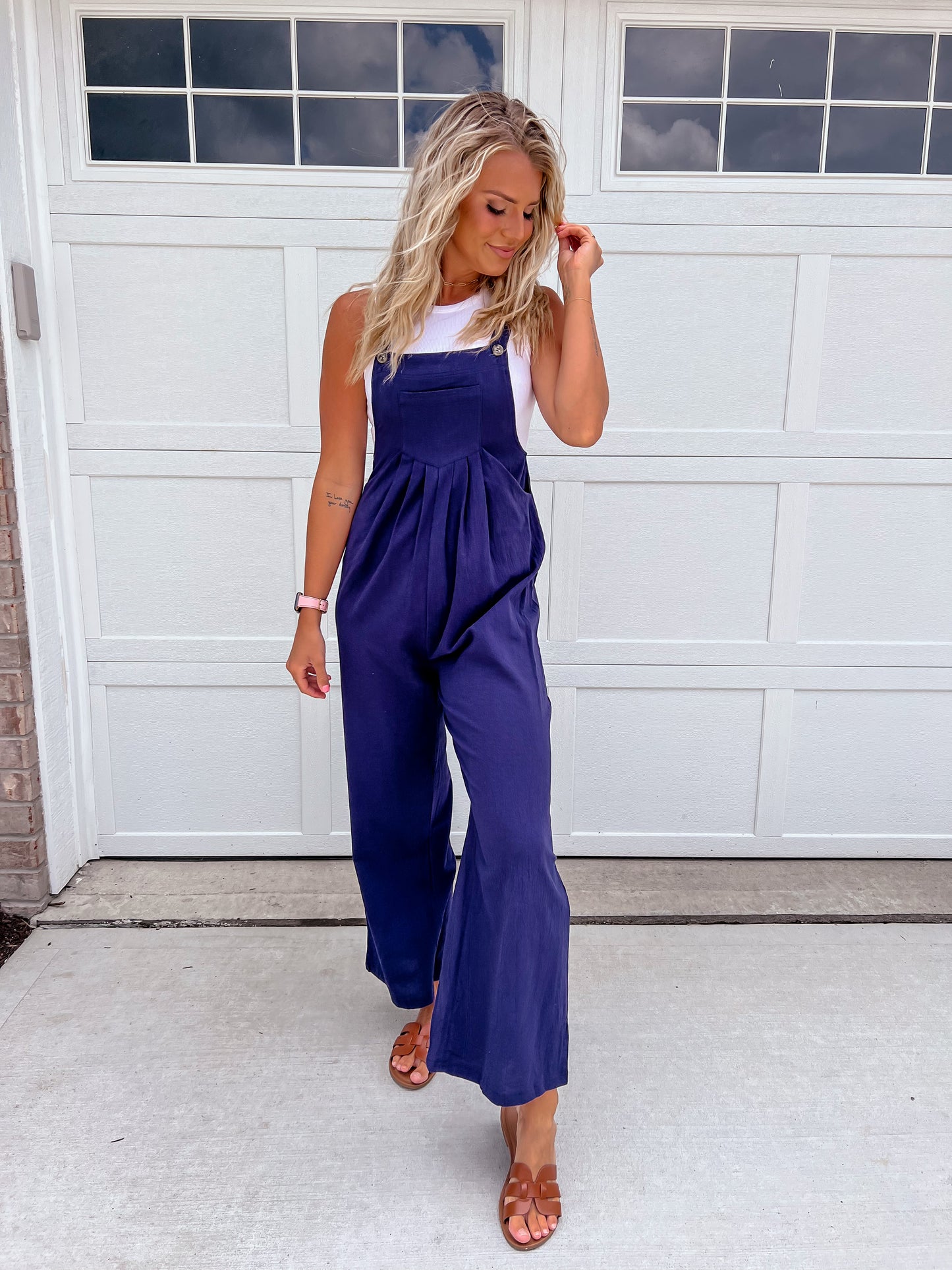 Navy Wide Leg Jumpsuit