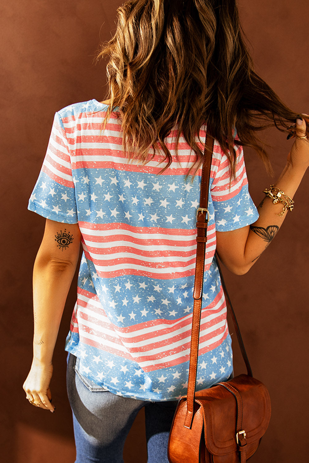 American Flag Criss Cross Top