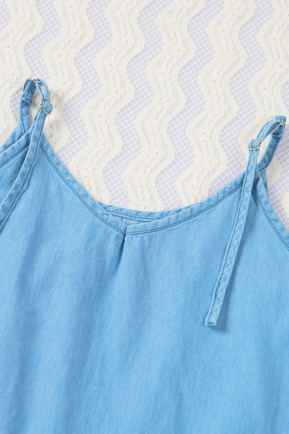 Casual Light Blue Denim Top