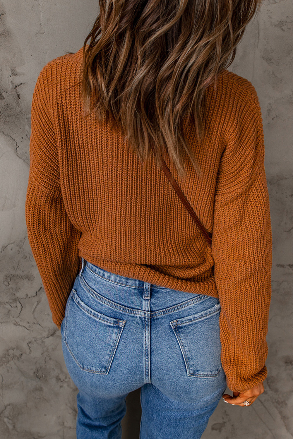 Brown V Neck Cardigan
