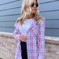 Lavender Plaid Hooded Flannel