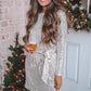 Silvery Sequin Long Sleeve Tie Waist Mini Dress