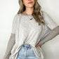 Grey Oversized Long Sleeve Top *PRE ORDER*