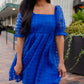 (Medium, Large)Royal Blue Textured Dress
