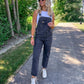 Vintage Black Denim Overalls