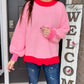 Pink/Red Cable Sweater