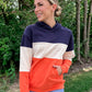 Orange/Blue Color Block Sweatshirt