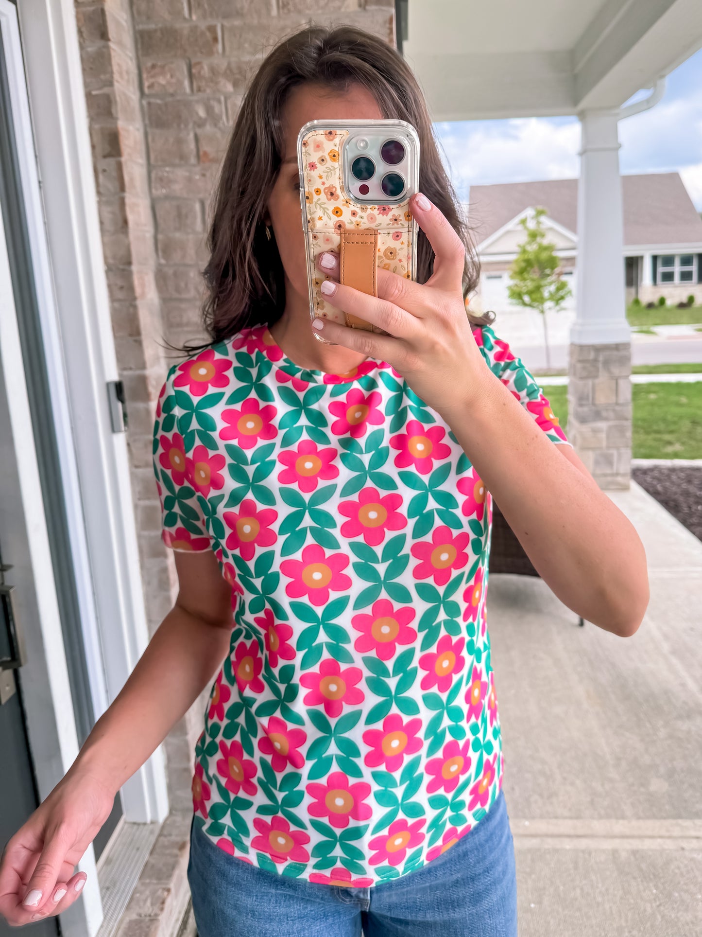 Retro Floral Print Top