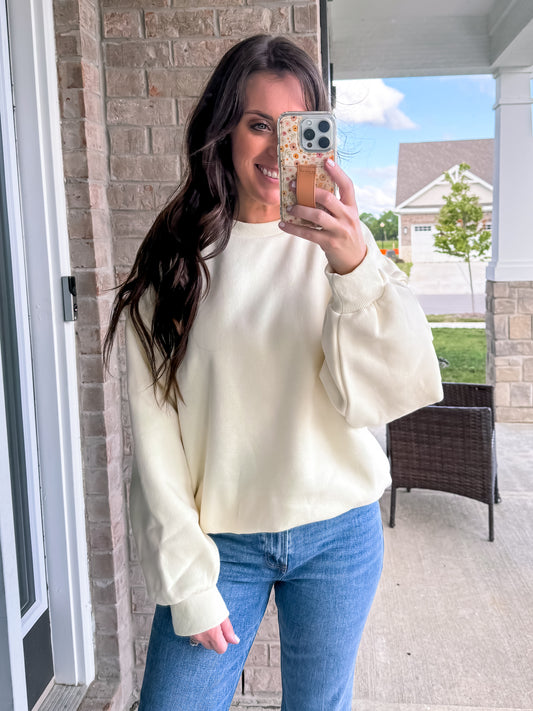 Cozy Cream Crew Neck Sweatshirt