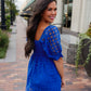 (Medium, Large)Royal Blue Textured Dress