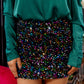 (Size Small, Large)Multi Colored Sequin Skirt