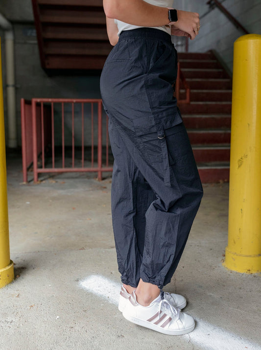 -Black Cargo Pants