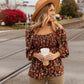 (Size Small)Chocolate Floral Blouse