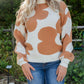 Khaki Floral Print Sweater