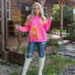 Pink/Orange Floral Print Sweater