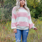 Blush Pink Striped Sweater