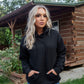 Black Lattice Textured Hoodie