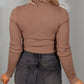 (Medium, Large, XL)Cocoa Ribbed Turtleneck Bodysuit