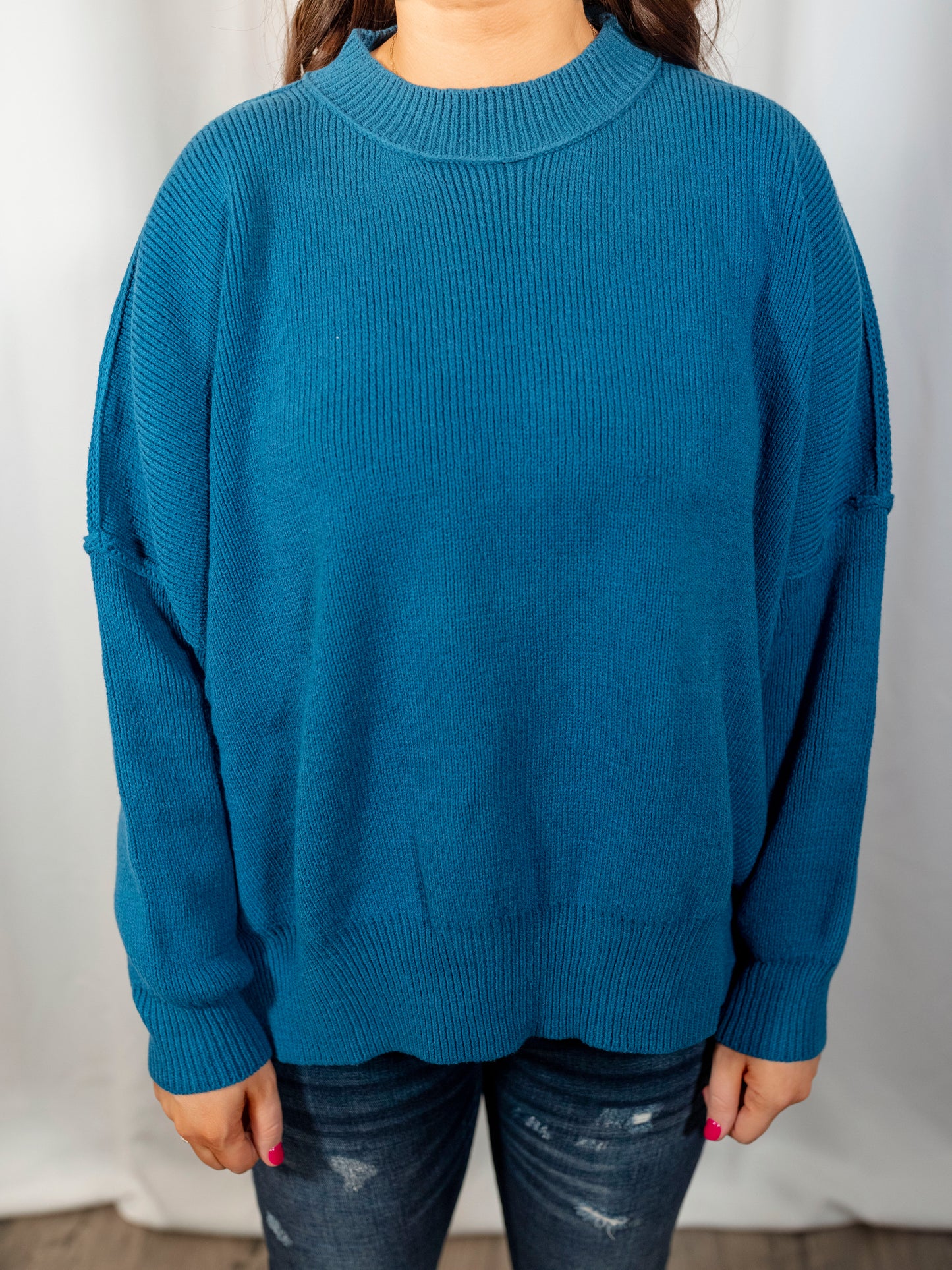 Blue Oversized Free People Dupe Sweater