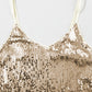 Light Beige Adjustable Spaghetti Straps Sequins Camisole