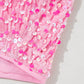 Pink Sequin One Shoulder Puff Sleeve Bodycon Mini Dress