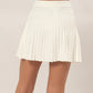 High Waist Knit Pleated Flare Mini Skirt