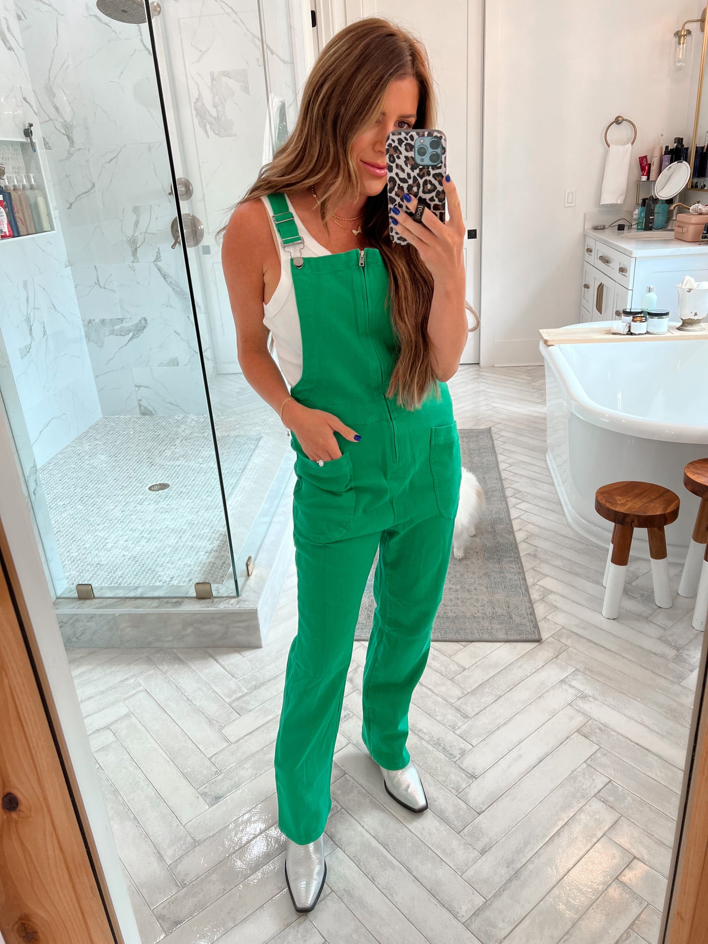 Kelly Green Washed Jumpsuit