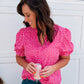 Pink Heart Pattern Print Blouse